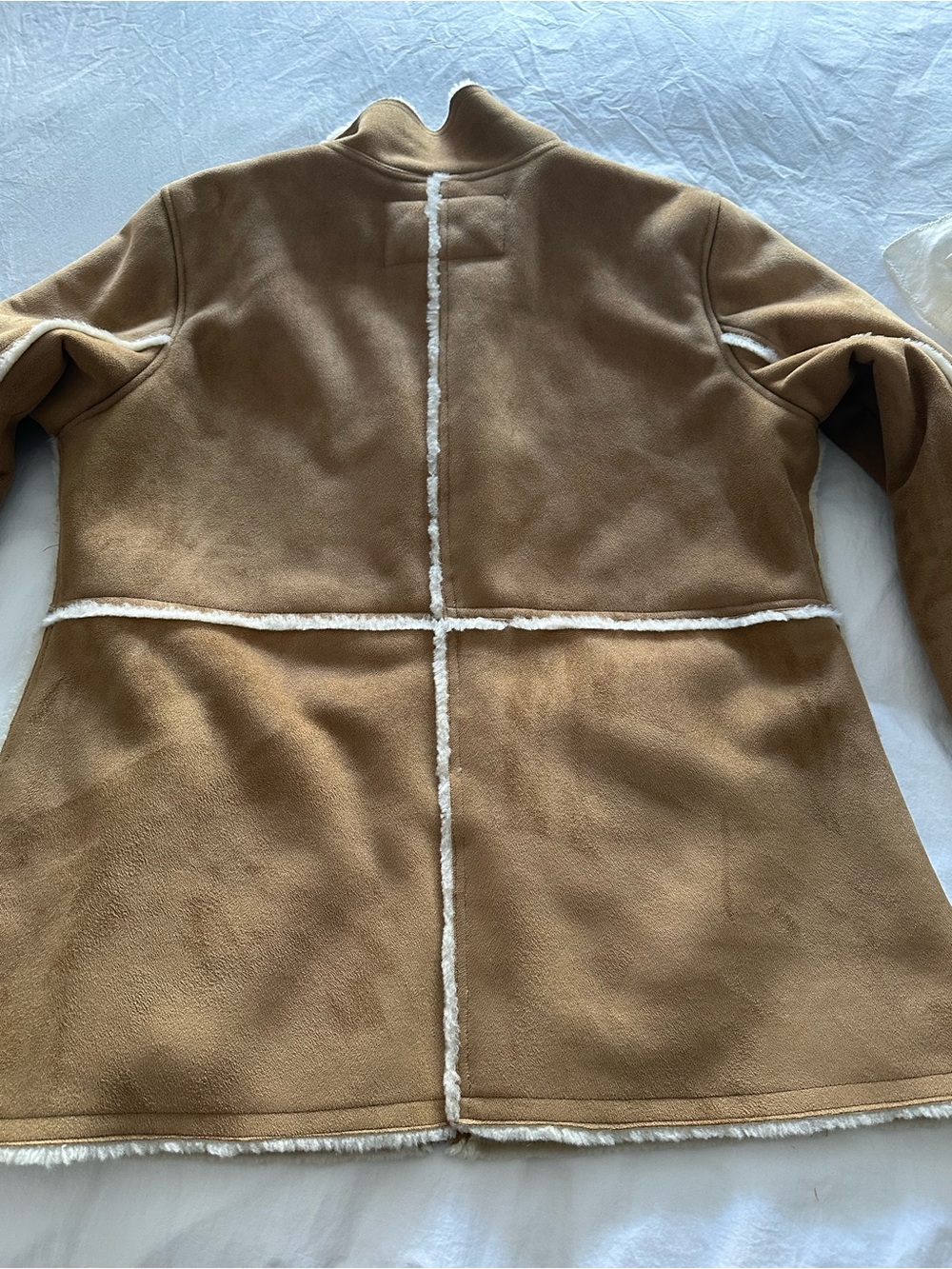 Route 66 Tan Teddy Shearling Zip Jacket, size large - Picture 8 of 13